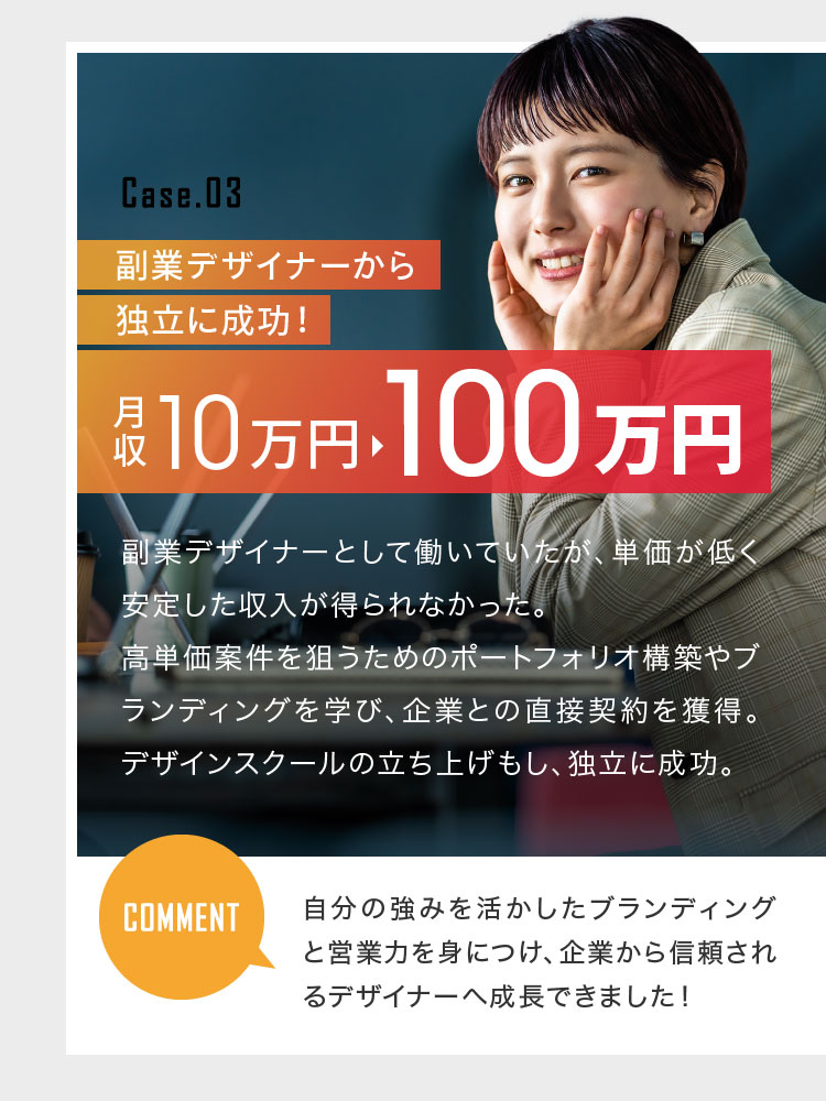 副業デザイナーから独立に成功！月収10万円から100万円に